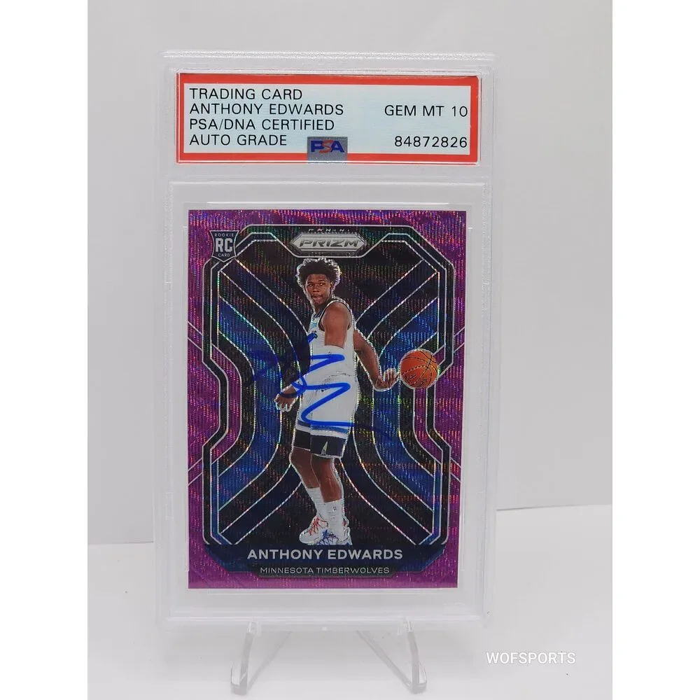 2021-22 Panini Prizm #258 Anthony Edwards Purple Wave Autographs Rookie PSA 10